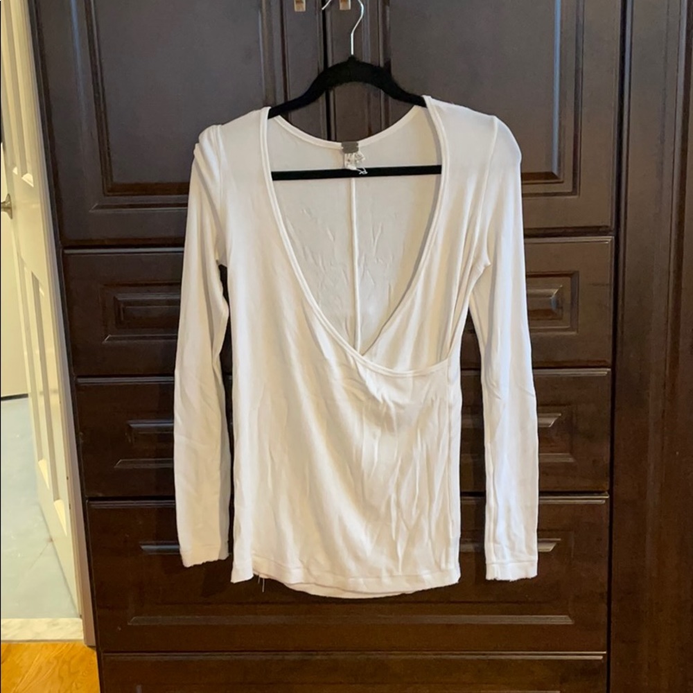 Free people cross cross front long sleeve shirt